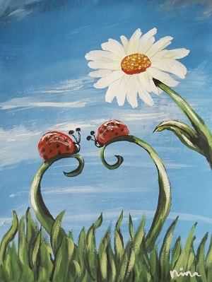 acrylic painting lesson for beginner How to Paint Ladybugs